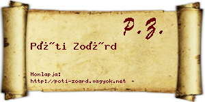 Póti Zoárd névjegykártya